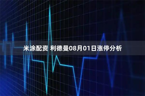 米涂配资 利德曼08月01日涨停分析