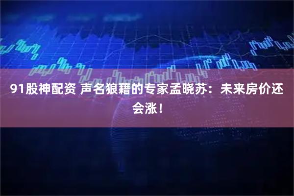 91股神配资 声名狼藉的专家孟晓苏：未来房价还会涨！